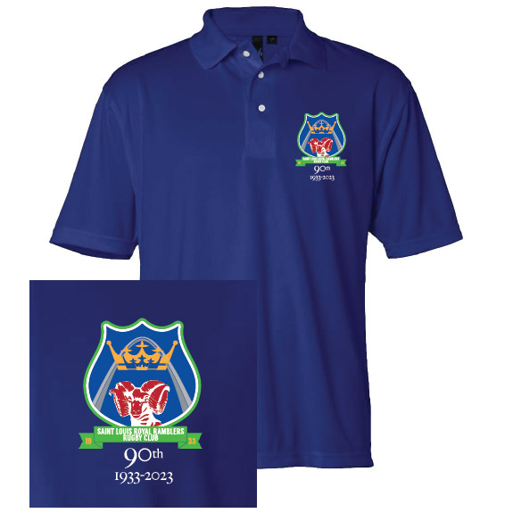 Royal Rambler Rugby Club 90th Anniversary Polo Shirt in Blue