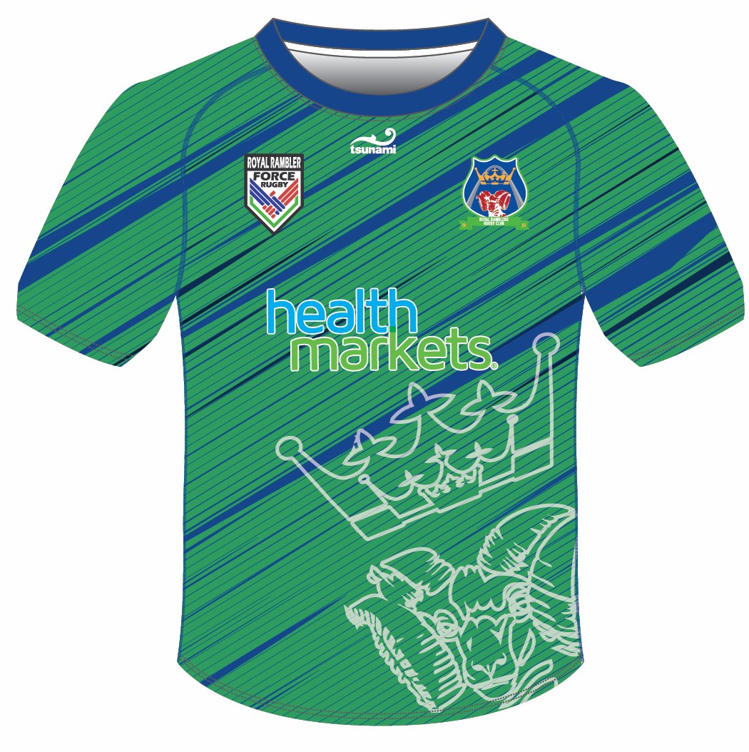 Royal Rambler Rugby Club Warmup T-Shirt Green Front